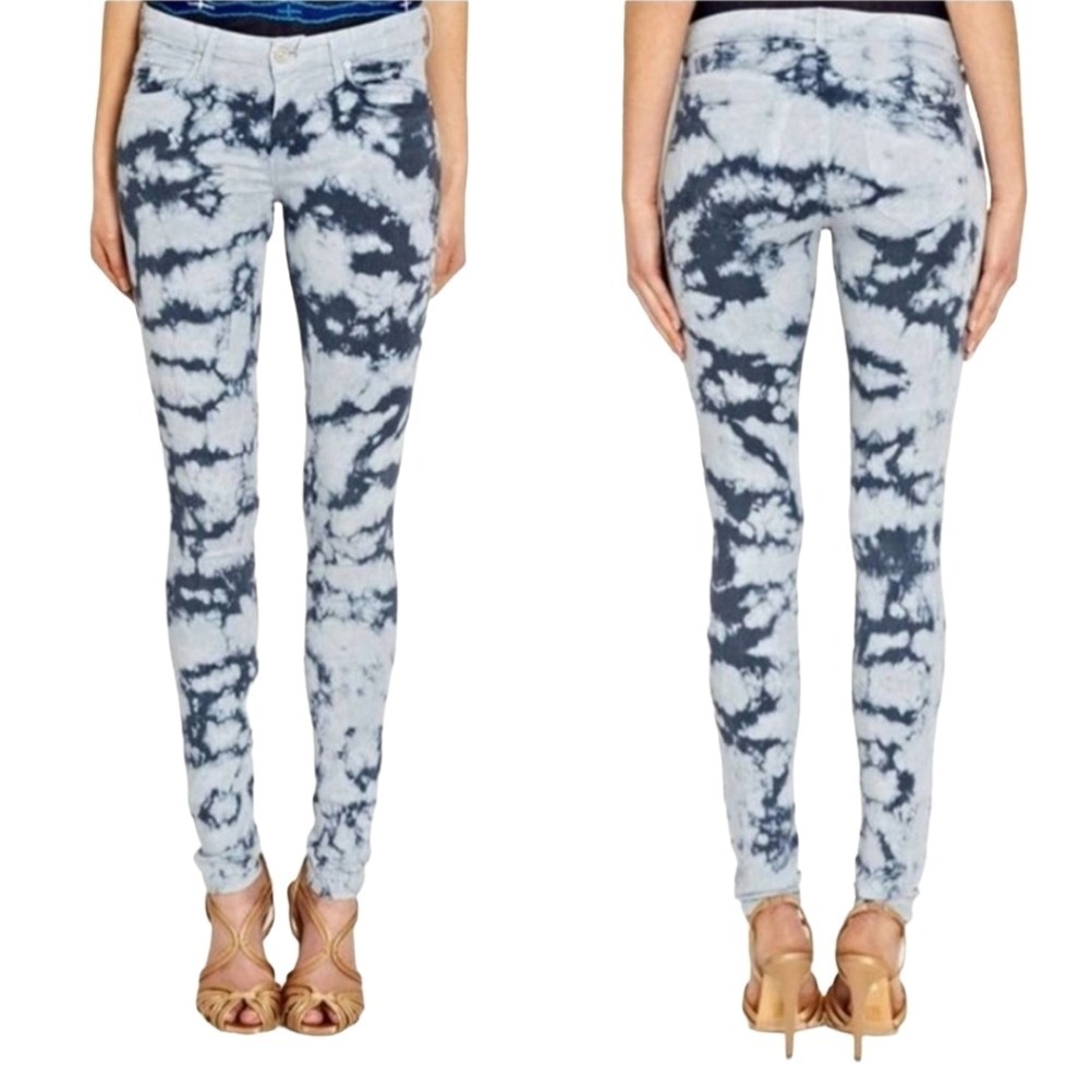 MOTHER Tie-Dye Blue and White Jeggings